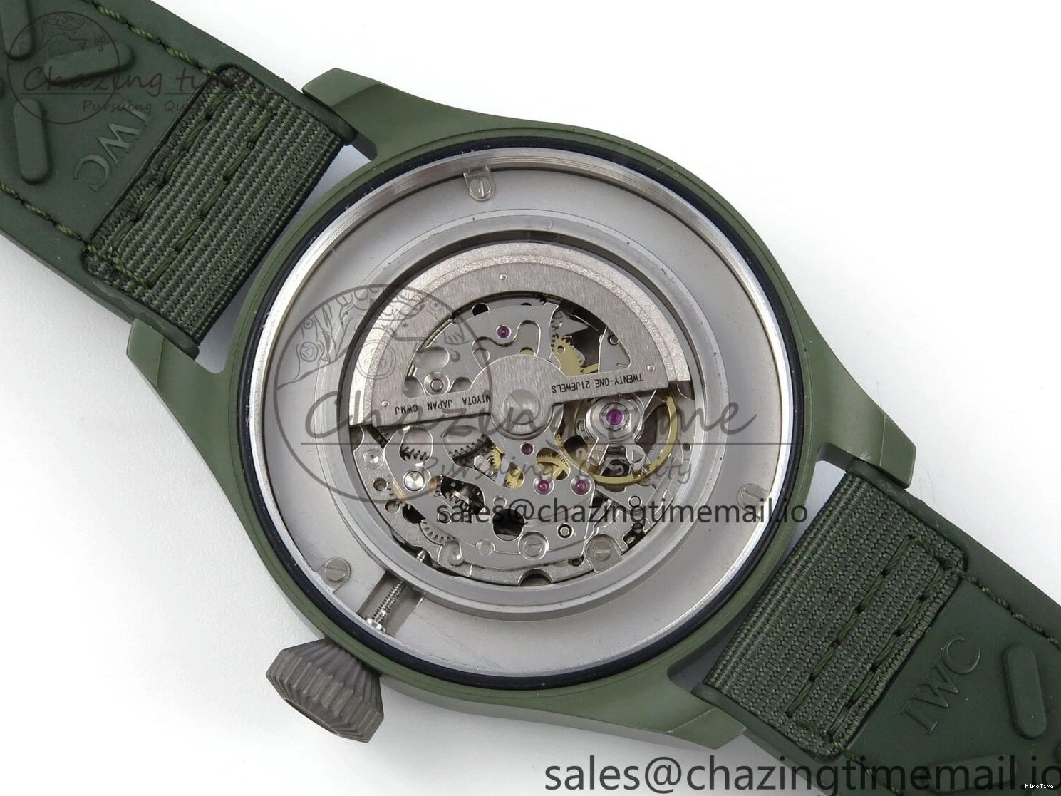 MIROTIME 0515 Big Pilot IW329802 M+F 1:1 Best Edition Green Dial on Green Nylon Strap MY Unique 7002
